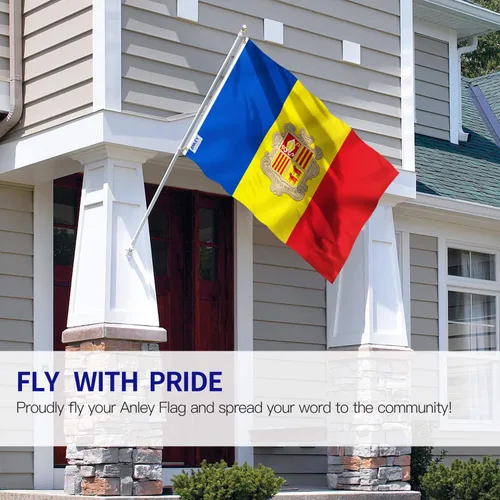 Miniatura 2 de Anley Fly Breeze Bandera de Andorra de 3x5 Pies - Color Vívido y Resistente a la Decoloración - Cabecera de Lona y Doble Costura - Banderas