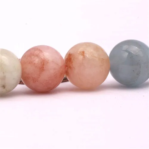 Miniatura 5 de JOE FOREMAN Cuentas de piedra lunar para hacer joyas, piedras preciosas naturales semipreciosas, redondas de 15 pulgadas, Piedra Varios