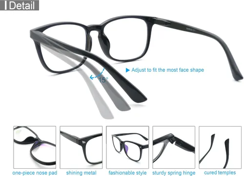 Miniatura 4 de Lentes de lectura para mujer + 2.00 con bloqueo de luz azul, lentes cuadrados para tramposos, paquete de 4 lentes transparentes, antirreflejos