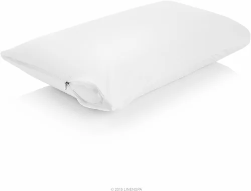 Miniatura 4 de Linenspa - Protector de almohada impermeable y suave de alta calidad, sin vinilo, estándar, color blanco