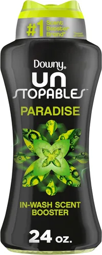 Downy Unstopables - Perlas potenciadoras de aroma en la lavadora, aroma Paraíso, 24 oz, Perlas de lavandería para protección contra olores, Perlas