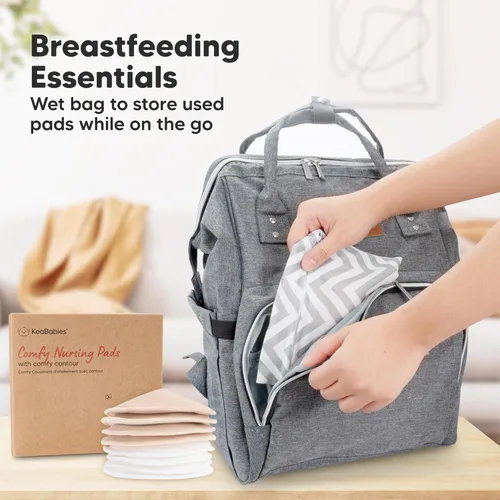Miniatura 8 de Almohadillas de lactancia de viscosa de bambú orgánico, 8 almohadillas lavables para lactancia materna, bolsa de lavado, reutilizables