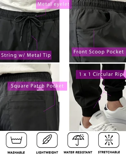 Miniatura 5 de Southpole Men's Basic Tech Woven Track Jogger Pants, Quick Dry, Lightweight, Stretchable
