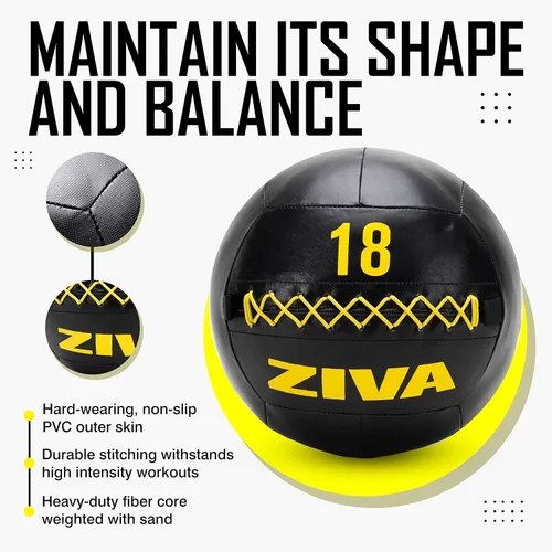 Miniatura 4 de ZIVA Pelota de pared suave – Pelota de ejercicio con peso altamente duradera para entrenamiento de fuerza y acondicionamiento, varios