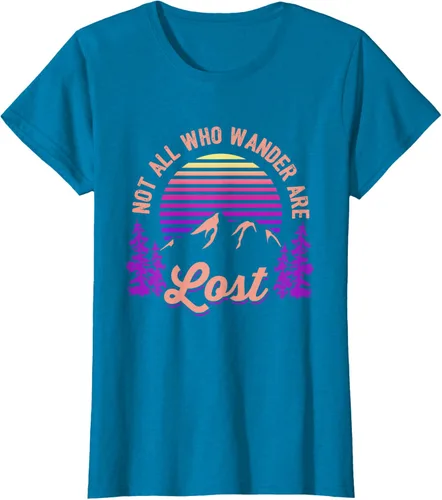 Miniatura 109 de Not All Who Wander Are Lost Vintage Mountains - Camiseta de senderismo, Negro, S