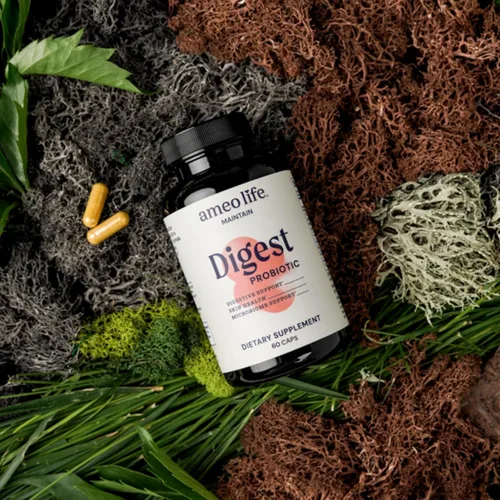 Miniatura 2 de Ameo Life Probiótico para la salud digestiva e intestinal – Bacillus Subtilis & Bacillus coagulans con aloe vera, cúrcuma, psyllium, olmo
