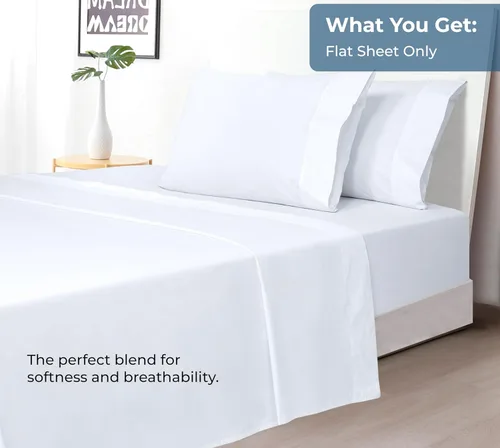 Miniatura 29 de Royale Linens Sábana encimera de tamaño individual XL 100% Algodón Orgánico – Super suave – Sábanas superiores de percal – Sábana encimera