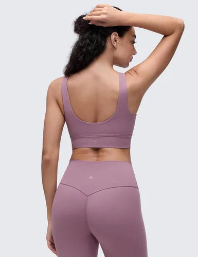 Miniatura 113 de CRZ YOGA Butterluxe - Brasier deportivo con espalda en U para mujer, cuello redondo, acolchado, de bajo impacto, para yoga, entrenamiento