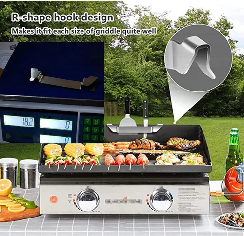 Miniatura 5 de Soporte de espátula de acero inoxidable, soporte para herramientas de barbacoa, soporte de herramientas de acero inoxidable para acampar al aire
