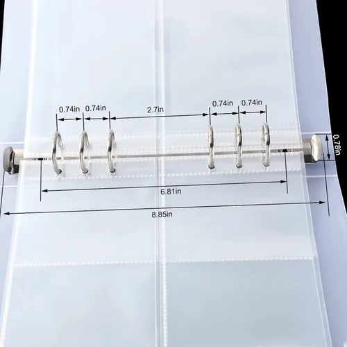 Miniatura 7 de 60 piezas de bolsillos transparentes para carpeta A5, fundas para tarjetas de 4/2/1, bolsas para álbum de fotos, carpeta para documentos, fundas