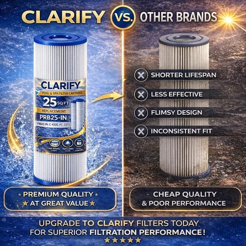 Miniatura 8 de CLARIFY Cartucho de filtro para bañera de hidromasaje de instalación directa, reemplace C-4326, PRB25-IN, FC-2375, FC-2370, 3005845, 17-2327