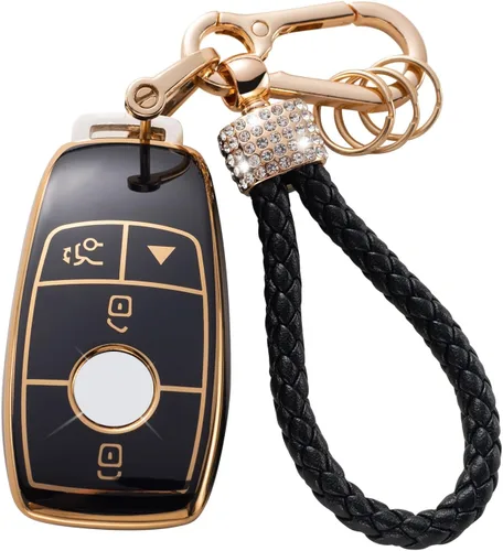 Miniatura 29 de Gematay Funda protectora para llavero VW Volkswagen con cordón para llavero, compatible con VW Jetta Golf Polo MK7 Passat Beetle Smart Key Case