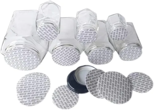 Miniatura 4 de NANSHINE 500 piezas de sellos activados por presión de 0.79 pulgadas (0.787 in), forros de tapas, insertos de sellado de espuma para frascos
