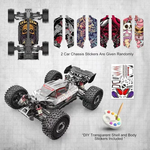 Miniatura 9 de Jetwood 1/16 Coche RC Rápido Sin Escobillas para Adultos, Coche RC de Control Remoto RTR de Alta Velocidad Máx 42 mph, Camión RC Eléctrico
