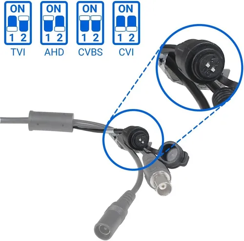 Miniatura 6 de R-Tech Cámara para exteriores TVI de 1080p, luz dual inteligente de 2 MP y visión nocturna a todo color, cámara de seguridad ocular 4 en 1