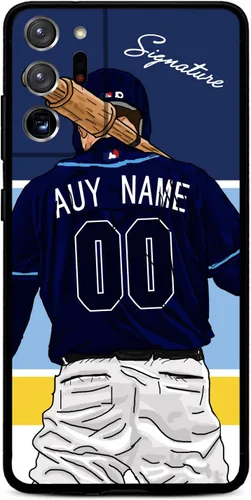 Miniatura 20 de Funda de béisbol personalizada con nombre y número para Samsung Galaxy Note 20/20 Ultra 10 Pro Note 9 8, silicona líquida con protección de cámara