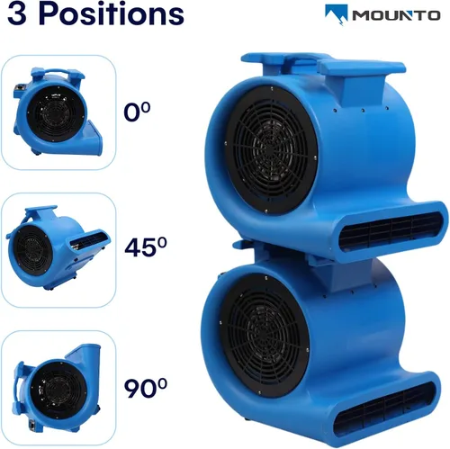 Miniatura 7 de Mounto 3 velocidades Air Mover 1HP 4000+ CFM Monster soplador de piso secadores de alfombras Secador de piso de limpieza
