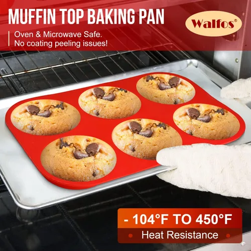Miniatura 3 de Walfos Juego de Moldes de Silicona para Copetes de Magdalenas, Moldes Antiadherentes para Hornear Pasteles Whoopie, Grado Alimenticio y Sin BPA