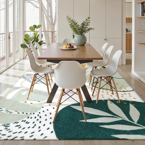 Miniatura 4 de Lahome Alfombra Verde Lavable a Máquina Grande - Alfombras de Área de 8 x 10 para Sala de Estar Antideslizantes Ligeras Alfombras Boho, Alfombras