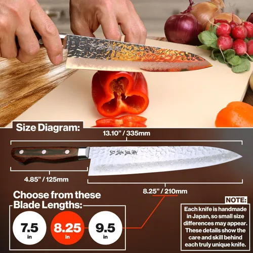 Miniatura 3 de Yoshihiro Cuchillo de Gyuto de damasco forjado, cubierto, Not Applicable