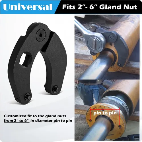 Miniatura 3 de Sunluway 1266 Llave de tuerca de casquillo ajustable universal para cilindros hidráulicos en la mayoría de equipos de granja y construcción