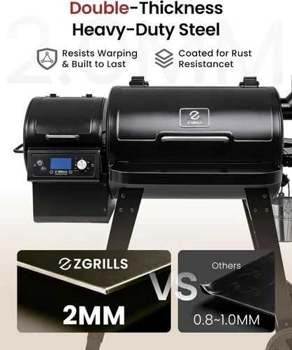 Miniatura 2 de Z GRILLS Parrilla de pellets de madera 2026 y ahumador con controlador PID V3.0, 459 pies cuadrados en área de cocina, sonda de carne, estante