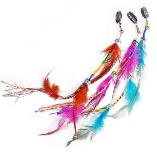 Miniatura 3 de 6 piezas de clip de plumas para el cabello, hecho a mano, bohemio, hippie, clip de plumas, accesorios para el cabello de Halloween, accesorios
