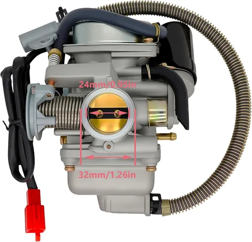 Miniatura 3 de Carburador de 150cc con colector de admisión de filtro de aire para motores GY6 de 4 tiempos 150cc 125cc 152QMJ 157QMJ Motores Choke eléctrico