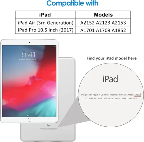 Miniatura 2 de Paquete de 2 protectores de pantalla para iPad Pro 10.5 Película de vidrio templado transparente resistente a los arañazos compatible con iPad Air