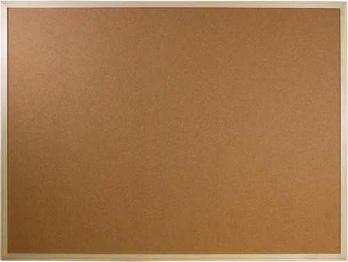 Flipside Products Tablero de anuncios de corcho grande de 36 x 48 pulgadas, marco de madera natural, tablero de mensajes y visión, pin de notas,