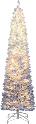 Miniatura 16 de GOFLAME Árbol de Navidad de 6 pies sin luz, árbol de Navidad negro, decoración de Halloween en forma de lápiz, árbol de Halloween con 520 puntas
