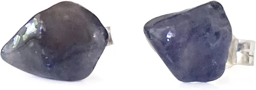 Miniatura 10 de Pendientes de botón de cristal de piedra natal para mujer y hombre - Plata esterlina