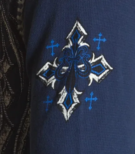 Miniatura 9 de Archaic by Affliction - Camisa térmica para hombre, alas de lomo, Azul
