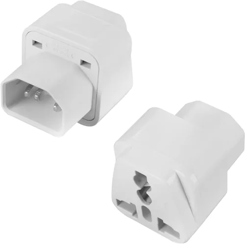 Miniatura 3 de Fielect C14 macho a hembra US NEMA 5-15R adaptador de enchufe convertidor C14 a NEMA 5-15R enchufe adaptador de corriente, 1 unids