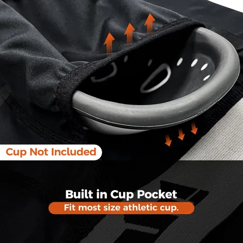 Miniatura 19 de COOLOMG Pantalones cortos de compresión para hombre, con bolsillo para tazas, ropa interior deslizante para béisbol, fútbol, lacrosse, sin copa