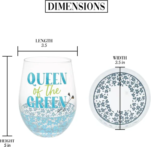 Miniatura 5 de Pavilion Gift Company Reina del verde - 18 Oz copa de vino sin tallo Humor divertido amante del golf mujeres regalo novela