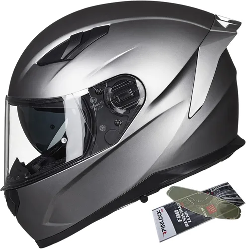 Miniatura 9 de ILM Cascos para moto de nieve y motocicleta con cara completa, película antiempañante Pinlock para hombres y mujeres, con visera térmica opcional