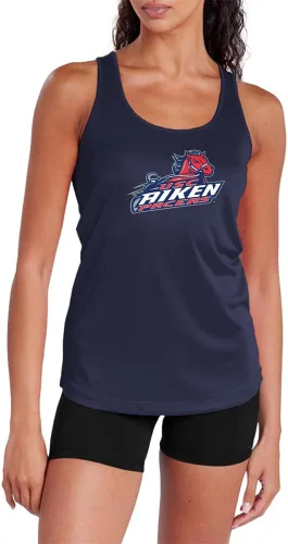 Miniatura 452 de Camiseta deportiva sin mangas oficial de NCAA Collegiate para mujer, con espalda cruzada, colección con logotipo primario