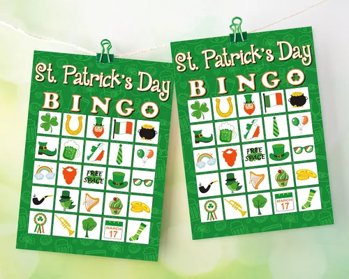 Miniatura 5 de Moon Boat 32Players - Juego de bingo del día de San Patricio para adultos, actividades de fiesta de trébol