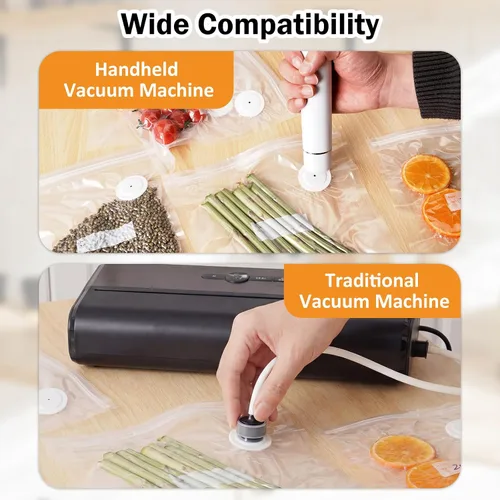 Miniatura 4 de Bolsas selladoras al vacío reutilizables para alimentos, 60 unidades de 8 x 10 pulgadas y 10 x 11 pulgadas, bolsas selladoras al vacío para cocinar