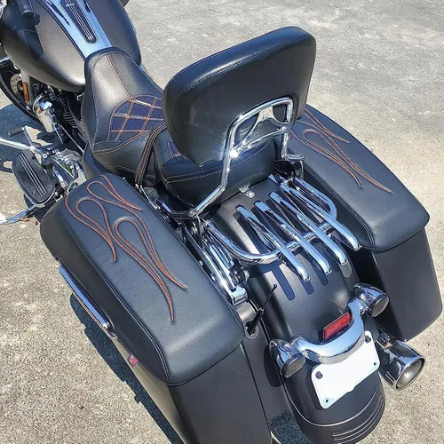 Miniatura 3 de Mofun Portaequipajes Cromado Estilo Sigiloso Desmontable Compatible con Harley Touring Street Electra Road Glide Road King 2009-2025, Se Ajusta a