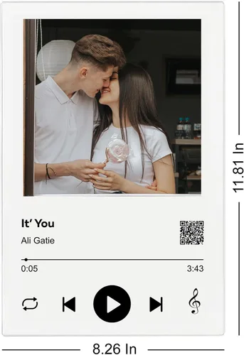Miniatura 6 de Placa personalizada para canción de Spotify, marco de fotos personalizado, decoración artística, placa acrílica de Spotify, regalo de arte