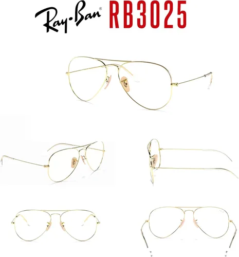 Miniatura 112 de Ray-Ban RB3025 - Lentes de sol de aviador de metal para hombre y mujer + paquete con kit de cuidado de gafas iWear de diseñador