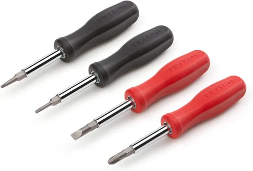TEKTON Juego de Destornilladores Multi-Bit 6 en 1, 4 Piezas (Phillips, Ranurado, Torx, Cuadrado) | DMS91002 Establecer