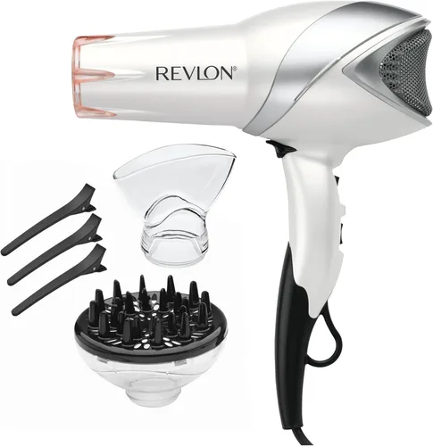 Miniatura 8 de REVLON Secador de pelo infrarrojo con difusor y concentrador - Secador de pelo iónico de cerámica para control del encrespamiento, brillo, cabello