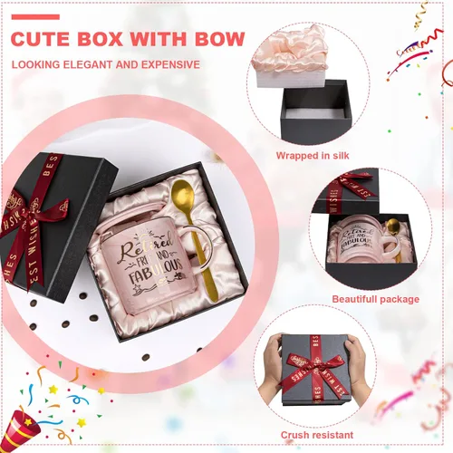 Miniatura 6 de Regalo de Jubilación para Mujer 2025 - Regalos de Jubilación para Mujeres, Despedida de Compañero de Trabajo, Despedida, Marcha, Regalos de Rosa
