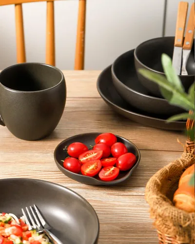 Miniatura 5 de Soporte de cuchara de cerámica, soporte para cuchara de cocina negro mate para estufa, soporte para utensilios de 4.9 pulgadas para cucharones
