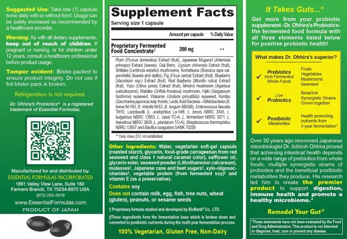 Miniatura 2 de Dr. Ohhira's Probiotics, fórmula original, 60 cápsulas con paquete de viaje de 10 cápsulas, 13 cepas probióticas con prebióticos y postbióticos
