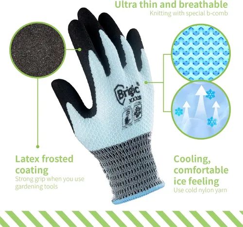 Miniatura 5 de Guantes de jardinería: refrescantes, finos, táctiles, guantes de jardín de trabajo al aire libre para mujeres, herramienta de jardinería