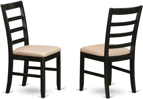 East West Furniture PFC-CAP-C Parfait - Sillas de comedor para cocina, sillas de madera tapizadas de tela de lino, juego de 2, capuchino